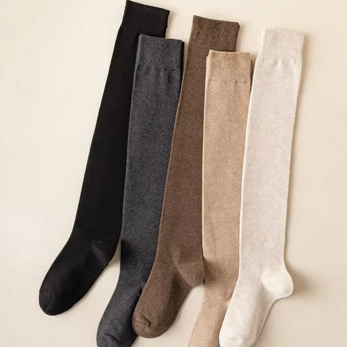 Salina femmes chaussettes coton Tube sur le genou hiver printemps nouvel an couleur unie mode personnalité loisirs sport confortable