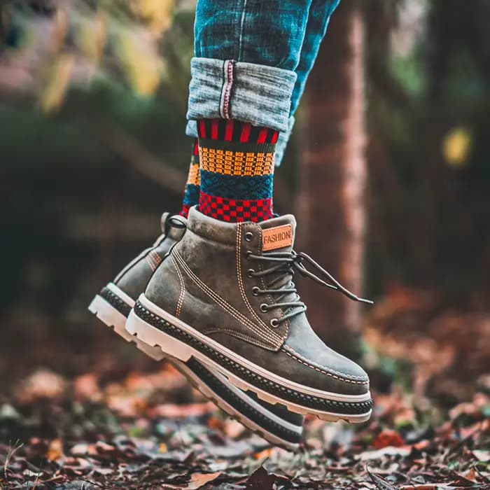 Chaussettes épaisses en laine de mouton pour hommes