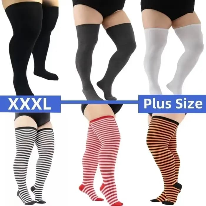 Cuisse haute chaussettes femmes grande taille bas surdimensionné dames sur le genou grand