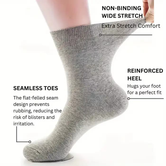 1/7 paires de chaussettes diabétiques non compressives pour hommes