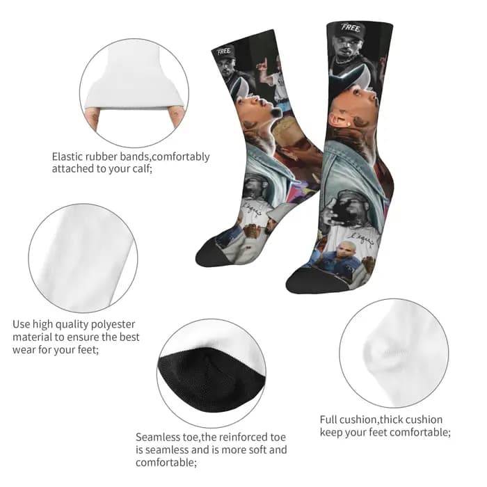 Chris Brown Breezy Bowl XX Tour 2025 chaussettes Merch pour hommes femmes