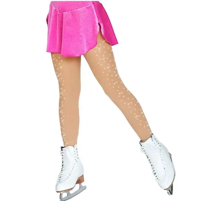 Collants de patinage artistique en strass pour adultes et enfants