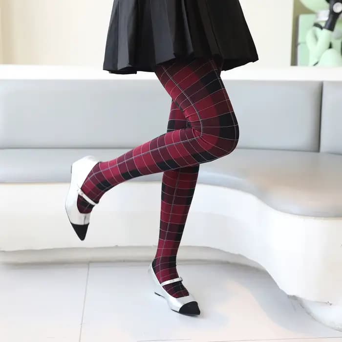 Collants à imprimé écossais tendance pour femmes, style collège, bas à carreaux classiques, rétro japonais, chaussettes sexy pour le bas du corps