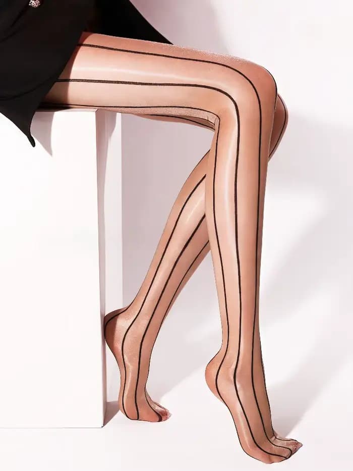 Collants rayés 10D pour femmes, ultra fins, transparents, sexy, à entrejambe ouvert, semi-transparents, taille haute