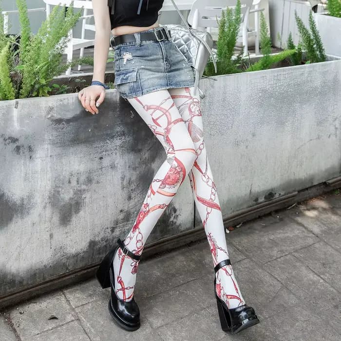 80D collants Camouflage imprimé pied-bas collants automne hiver japonais imprimé léopard bas Sexy femmes collants