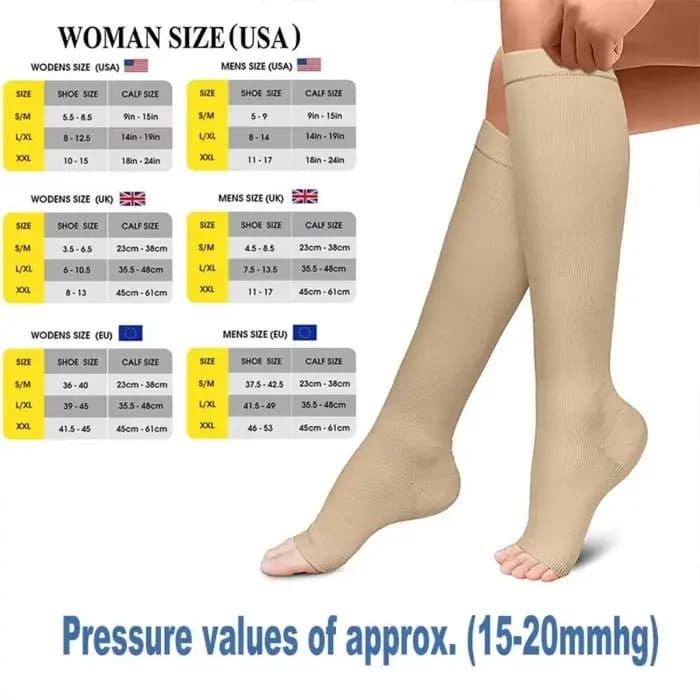 Bas de Compression médicaux pour femmes, 20 30mmgh, bas varices, diabète, œdème, soins infirmiers, enceintes, stock de circulation, genou, footbal