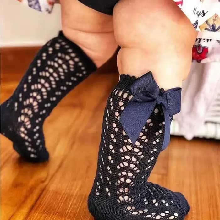 Chaussettes hautes en résille pour enfants filles
