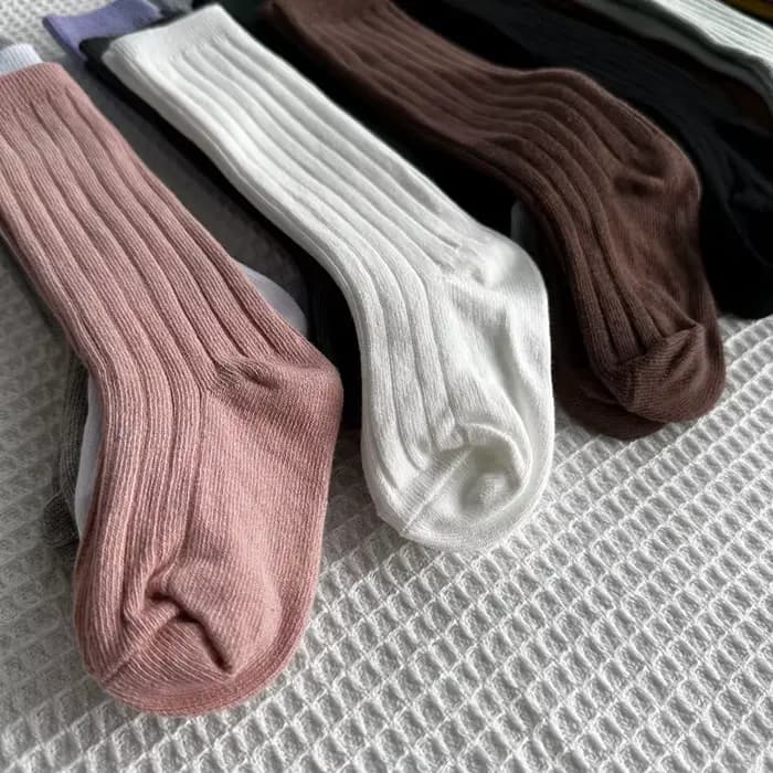 Chaussettes longues hautes en coton pour bébés garçons et filles, chaussettes douces à rayures respirantes pour enfants de 0 à 8 ans