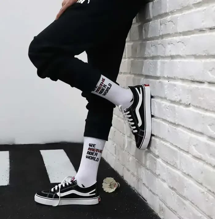 Chaussettes en coton à motif graphique hip-hop pour hommes et femmes