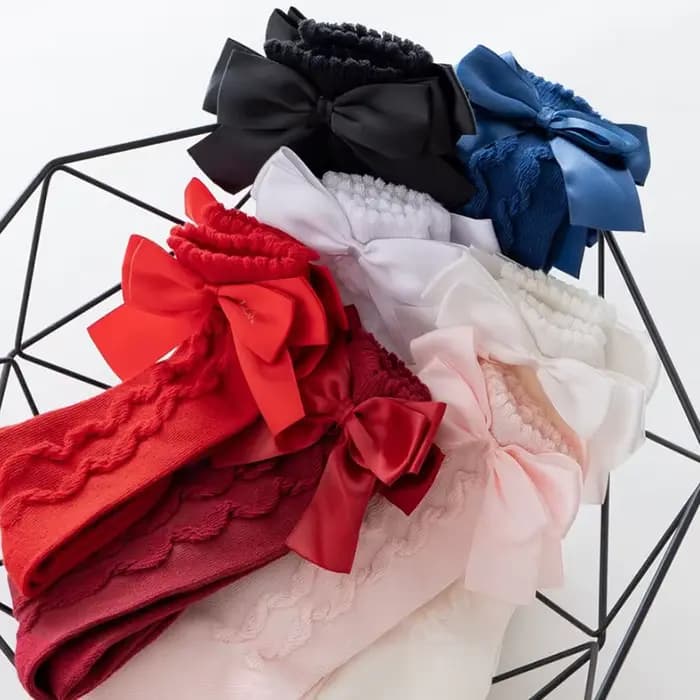 Nouvelles chaussettes pour filles avec gros nœuds