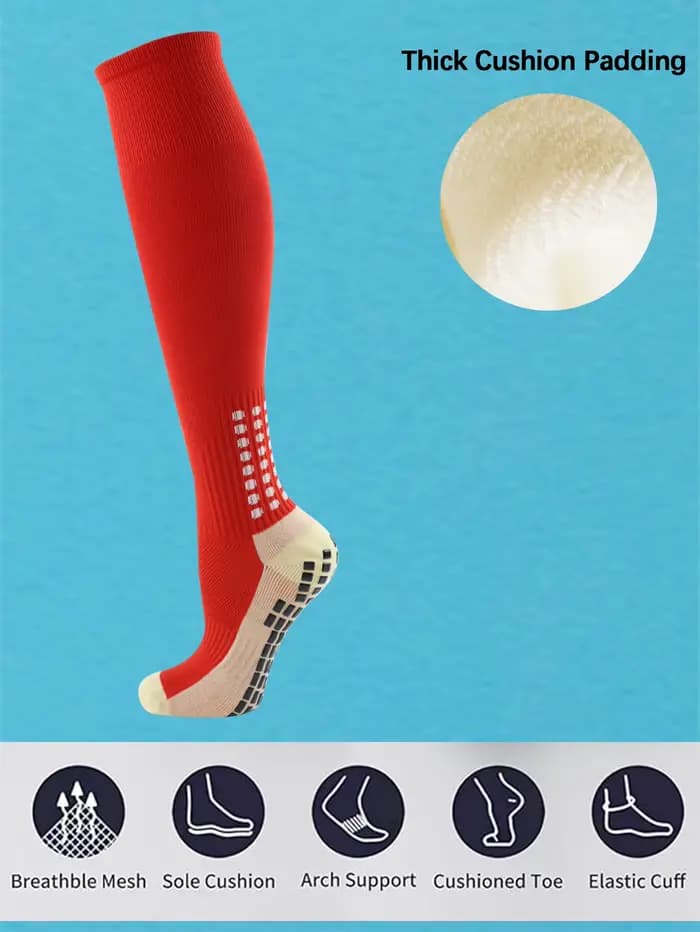 1 paire de chaussettes de football pour hommes avec poignée
