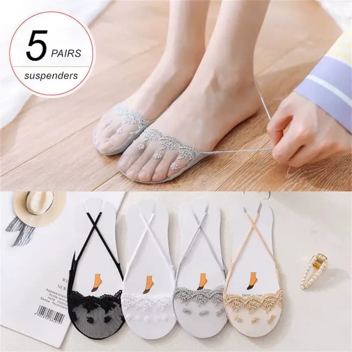 Chaussettes Jacquard Ajourées Transparentes pour Femme