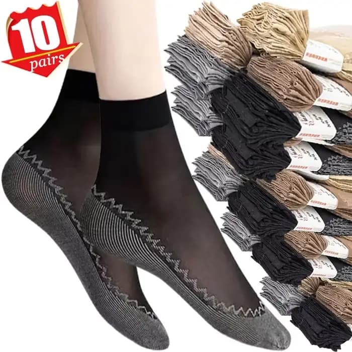 InjVelvet-Chaussettes courtes en dentelle élastique pour femme