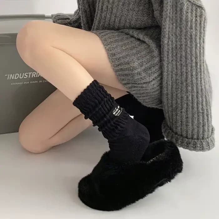 Mode épais aiguille chaussettes pour hommes femmes rétro couleur unie sport longues