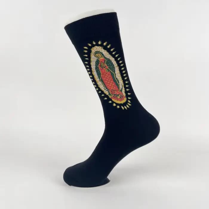 1 paire de chaussettes mi-mollet pour hommes, Portrait à paillettes, mode rue