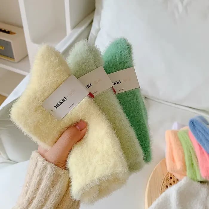 Chaussettes de genou en fourrure de vison pour femmes