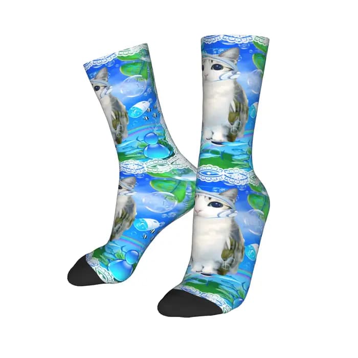 Retro Frutiger Aero Art (2) Chaussettes pour hommes, chaussettes douces et amusantes, chaussettes graphiques antidérapantes pour la course à pied, idée cadeau