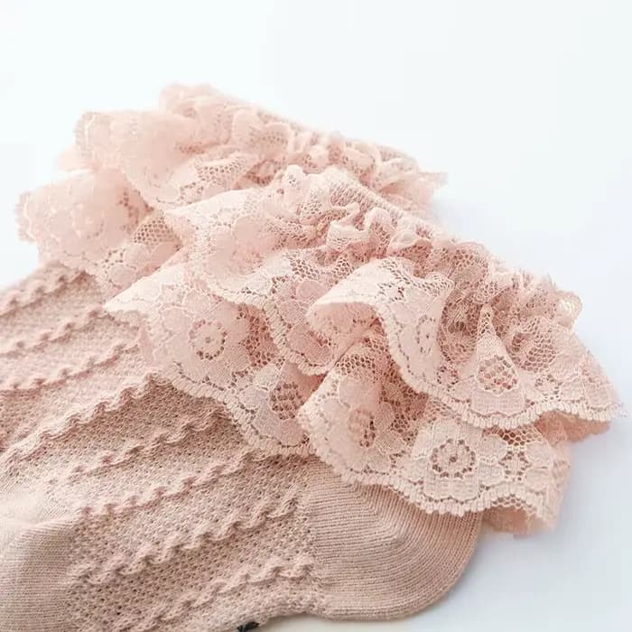 Chaussettes en dentelle à volants pour bébés filles