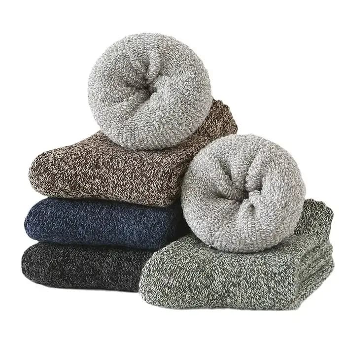 5 paires de chaussettes thermiques en éponge pour hommes