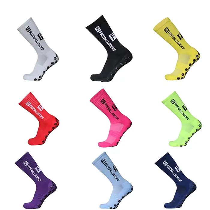 Chaussettes de football antidérapantes en coton pour hommes