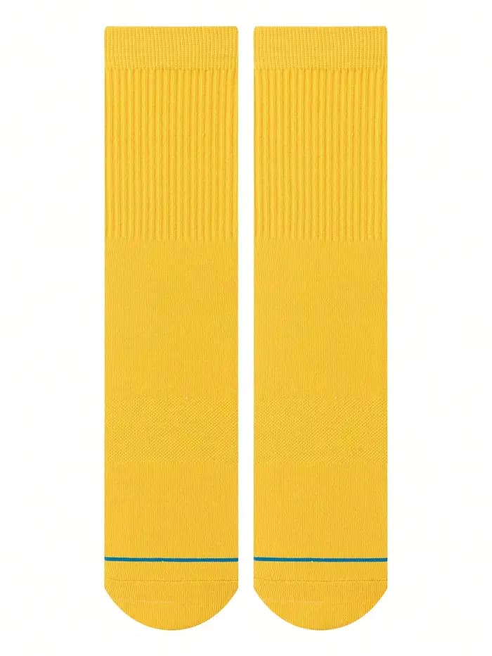 1 paire de chaussettes longues décontractées jaunes pour hommes