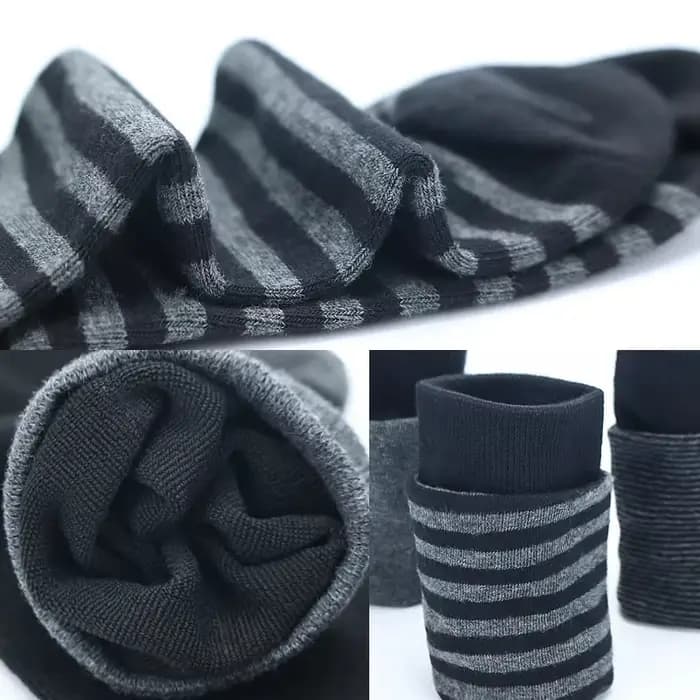 5 paires grande taille mode hommes d'affaires chaussettes de haute qualité rayure noir gris pur