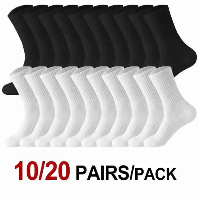 10/20 paires hommes femmes Anti odeur tricoté mi Tube chaussettes adaptées toutes les saisons absorbant la sueur respirant Couples décontracté sport chaussette