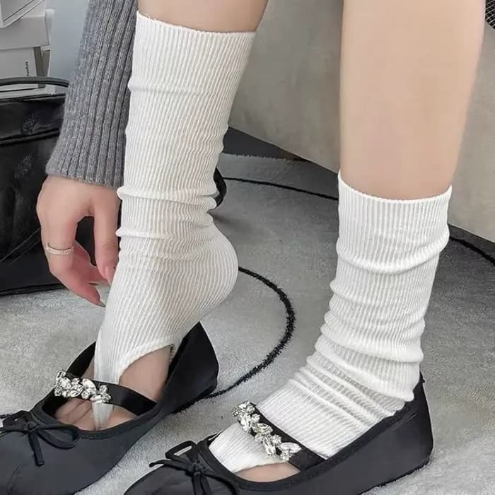 Nouvelles chaussettes sans pieds à effet froissé pour femme