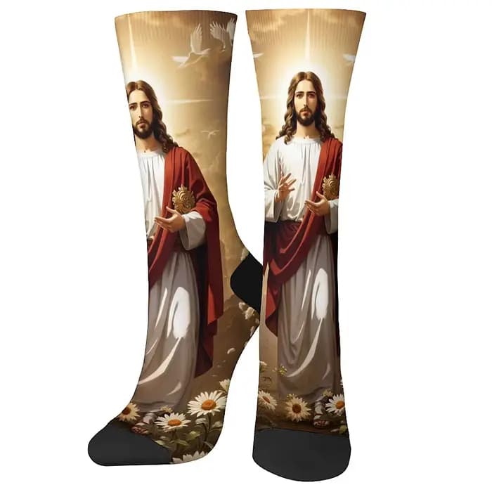 Chaussettes de mode pour hommes thème de la renaissance du Christ jésus Hip Hop rétro