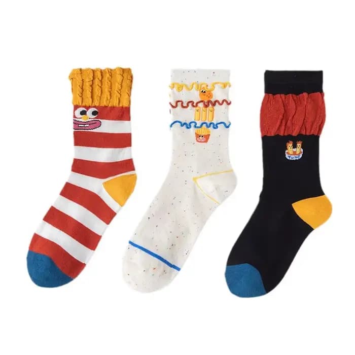 Chaussettes mi-mollet de dessin animé pour femmes