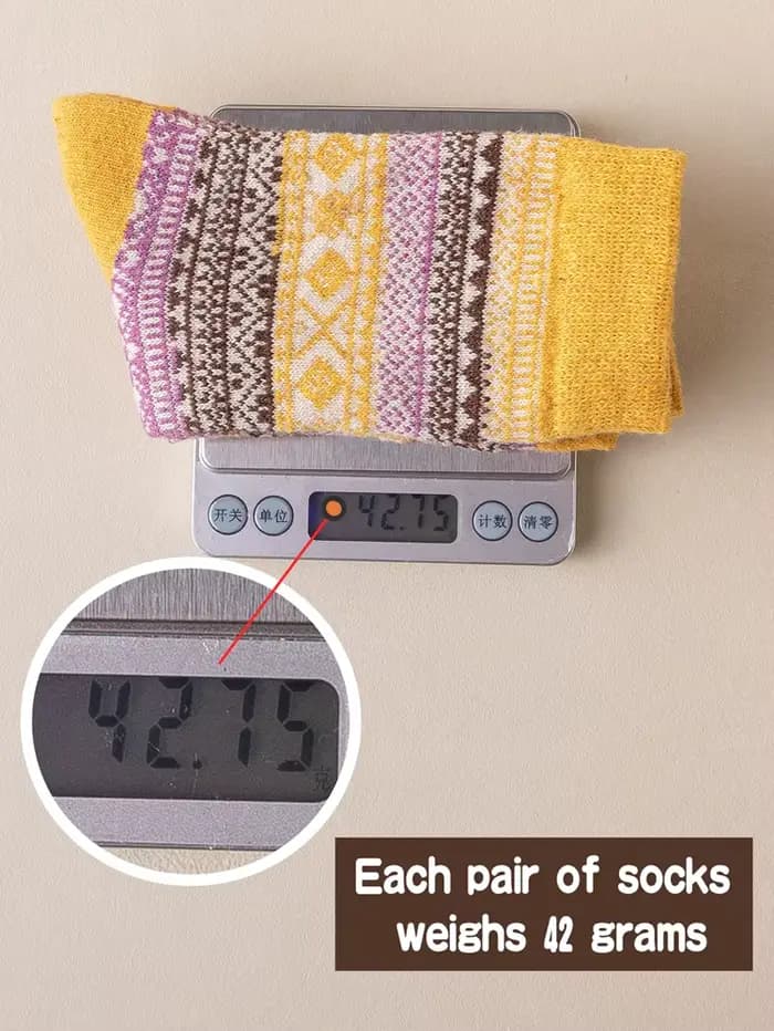5 paires de chaussettes en laine pour femmes, styles automne et hiver - chaussettes longues tricotées et rembourrées à parois épaisses pour plus de chaleur