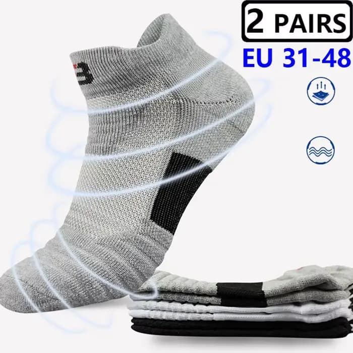 2 paires/hommes chaussettes extra grand Size45-48 pratique coton hommes sport professionnel course
