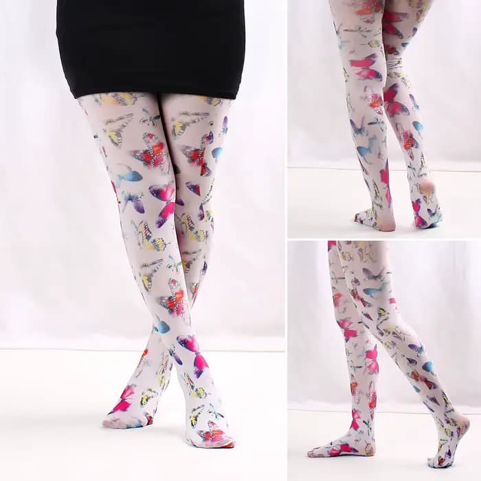 Nouveau Graffiti imprimé collants pour femmes coeurs grille florale rétro