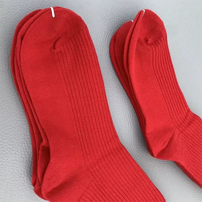 Chaussettes rouges en coton pour hommes et femmes