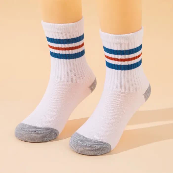 10 paires de chaussettes de sport mi-mollet pour enfants