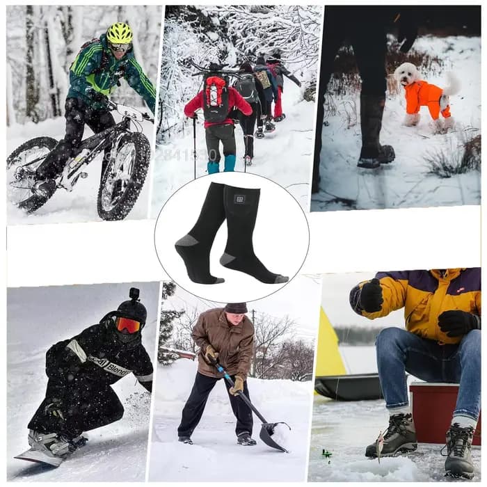 Chaussettes chauffantes avec boîte à piles
