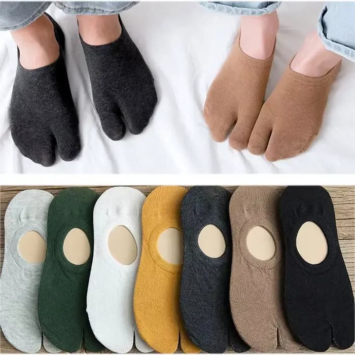 Couple Tabi chaussettes pour femmes hommes deux doigts coton peigné bateau