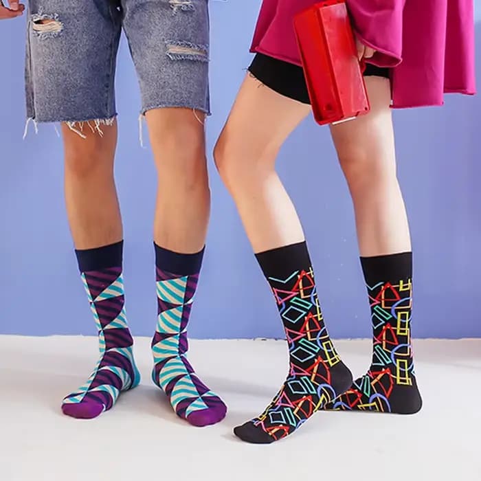 Tendance offre spéciale hommes chaussettes décontracté Gentleman drôle haute qualité couleur Puzzle heureux