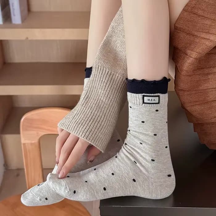 Chaussettes pour femmes nouveaux points mignon froufrous décontracté mode