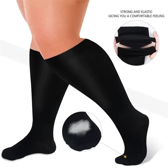 2XL-7XL grande taille chaussettes de Compression couleur unie femmes hommes sport course Yoga