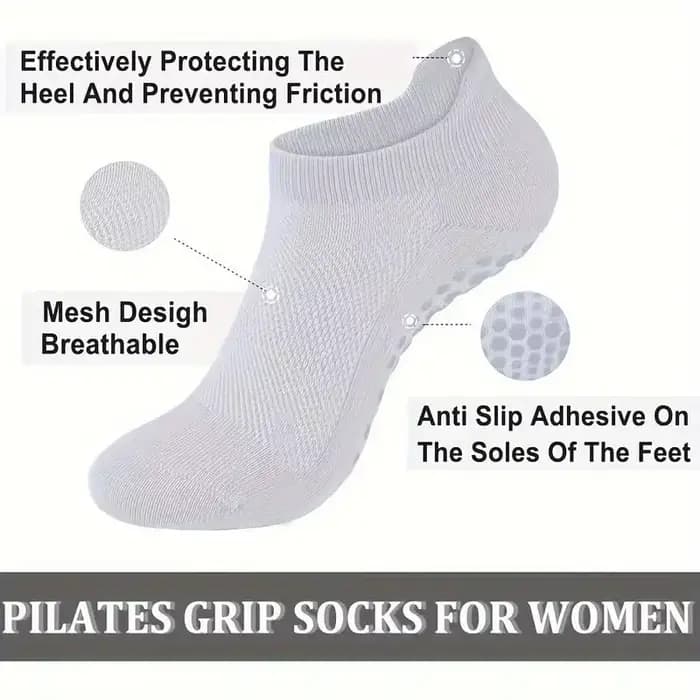 4 paires de chaussettes Pilates antidérapantes pour femmes