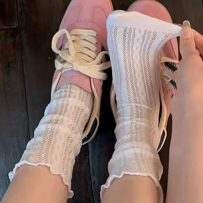 Chaussettes pour femmes mince été nouveau blanc noir évider