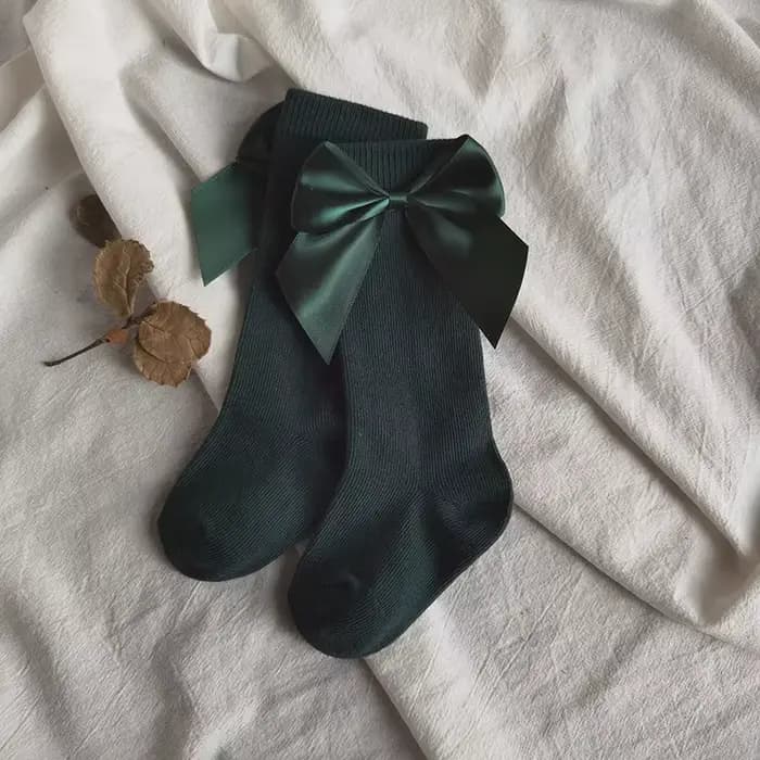 Chaussettes d'automne pour bébés filles de 0 à 5 ans, chaussettes de noël en coton rouge avec gros nœud, hautes, douces et mignonnes pour enfants de 0 à 5 ans