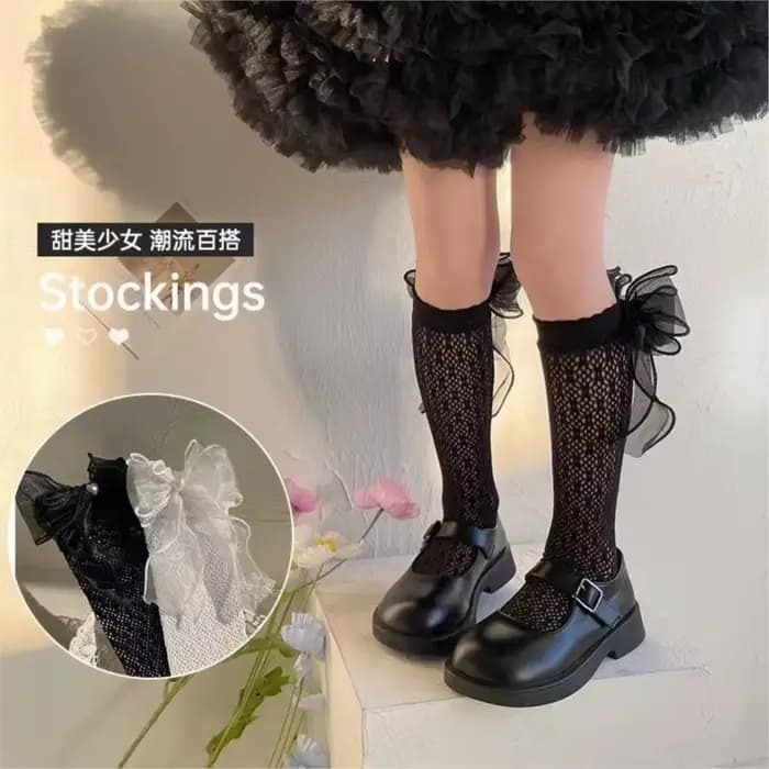 Chaussettes en dentelle respirantes pour bébés et filles - Chaussettes tube en dentelle Lolita pour l'été