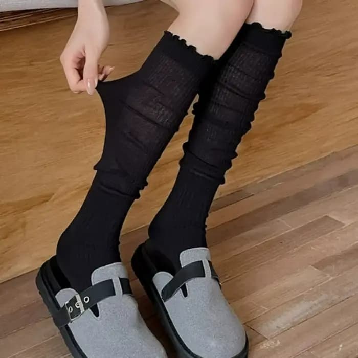 Chaussettes tricotées à volants japonais pour femmes et filles