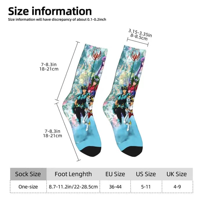S-Saints Anime s-seiyas bas chaussettes femmes hommes moyen doux