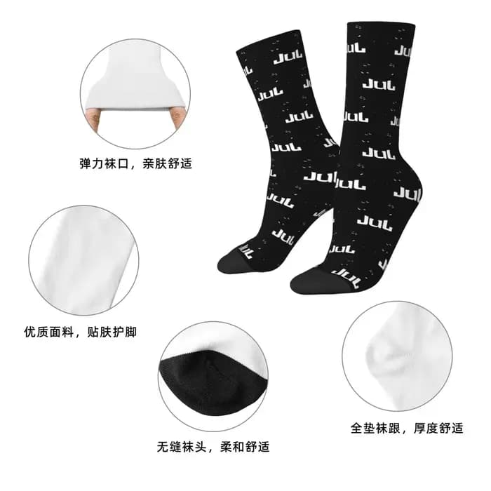 JUL France POLYESTER Unisexe Randonnée Impression 3D Happy Chaussettes