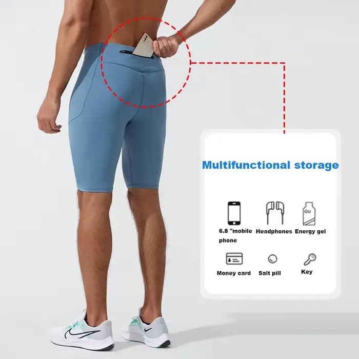 Shorts de Compression pour hommes, collants de musculation à séchage rapide, Leggings de Fitness, taille élastique, bas de Sport, short de course pour hommes