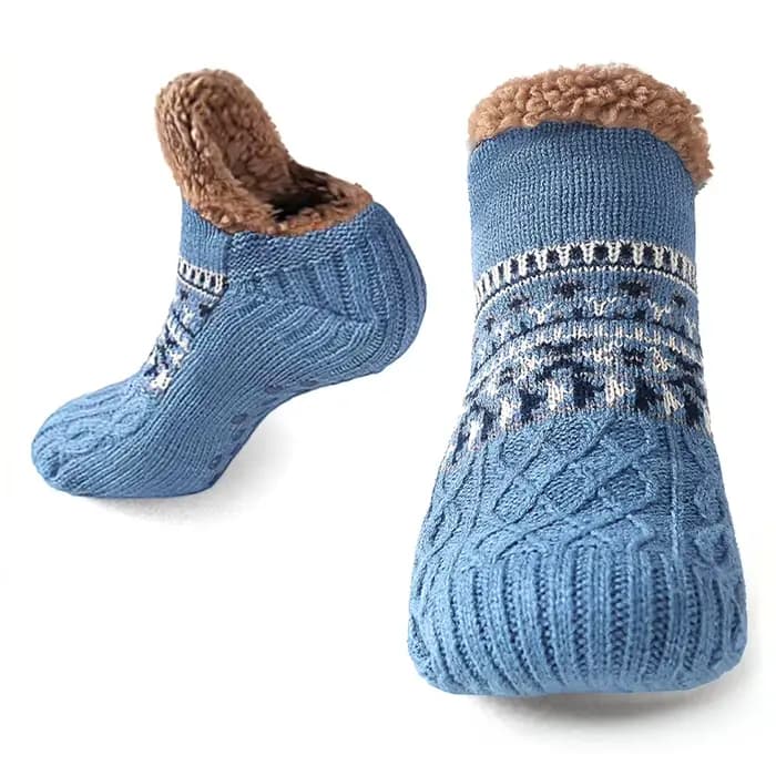 Chaussettes pantoufles d'intérieur antidérapantes pour hommes et femmes, chaussettes de couchage thermiques pour la maison, idéales pour Noël