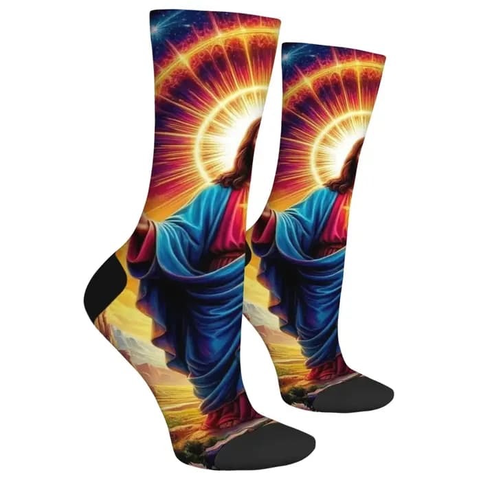 Jésus le sauveur mythologie Art chaussettes pour hommes confortable chaud rétro mode